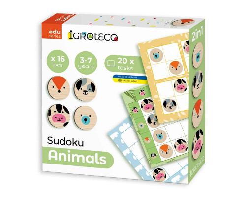 Логическая детская игра «Судоку Животные» 900705, 16 элементов