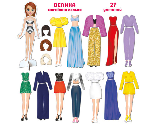 Настільна магнітна гра "Fashion story" ML4032-08 EN магнітна лялька, 27 магнітів