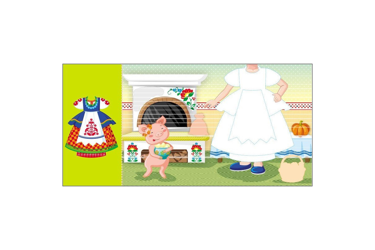 Дитяча книжка з наклейками Одягни ляльку "Україночка Стефанія у бабусі" 615011