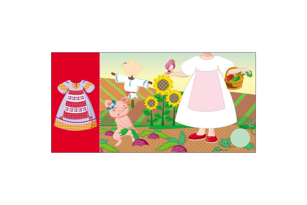 Дитяча книжка з наклейками Одягни ляльку "Україночка Стефанія у бабусі" 615011