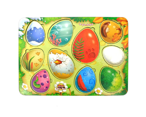 Настольная развивающая игра "Кто в яйце?" Ubumblebees (ПСФ040) PSF040 сортер-вкладыш