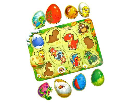 Настольная развивающая игра "Кто в яйце?" Ubumblebees (ПСФ040) PSF040 сортер-вкладыш