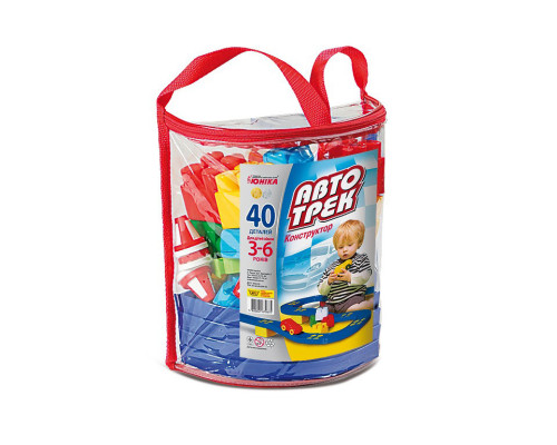 Конструктор дитячий "Автотрек” 70675, 40 деталей, рюкзак