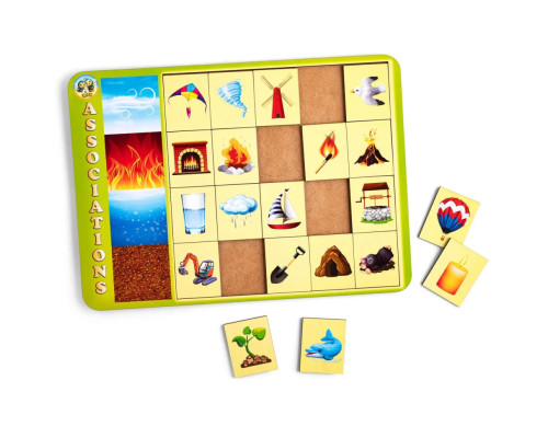 Деревянный пазл-вкладыш "Ассоциации – стихии" Ubumblebees (ПСФ099) PSF099, 20 плашек