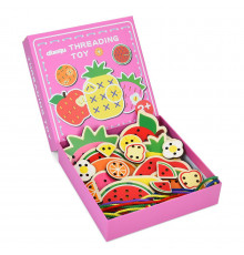 Дитяча дерев'яна іграшка-шнурівка "Фрукти" MD 1985 (Pink)
