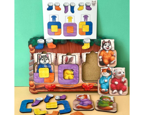 Деревянный сортер "Животные в кроватке" PSD302 (ПСД302)