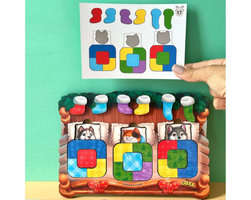 Деревянный сортер "Животные в кроватке" PSD302 (ПСД302)