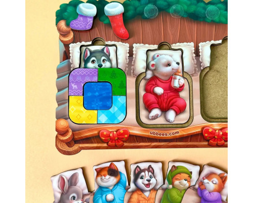 Деревянный сортер "Животные в кроватке" PSD302 (ПСД302)