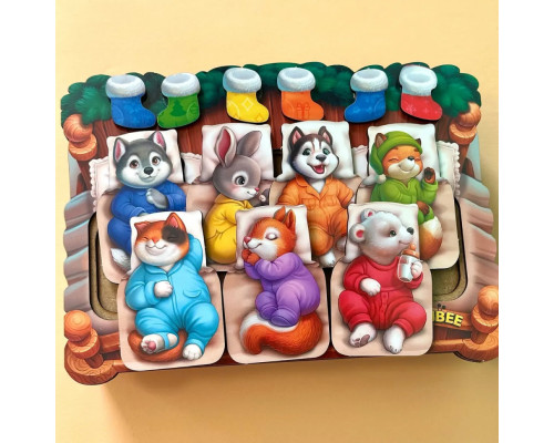 Деревянный сортер "Животные в кроватке" PSD302 (ПСД302)