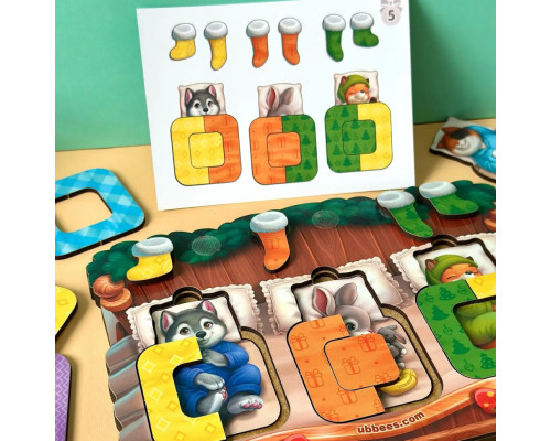 Деревянный сортер "Животные в кроватке" PSD302 (ПСД302)