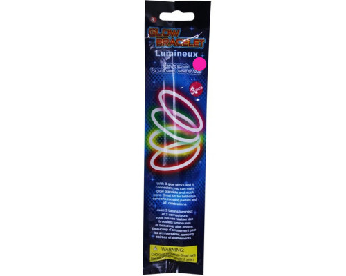 Неоновий браслет 3 в 1 PR908(Pink) 6 годин світла