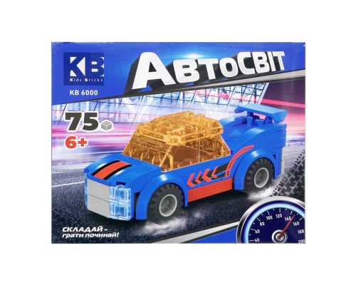 Дитячий конструктор-машинка KB 6000(Blue) від 6 років, 75 деталей