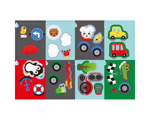 Дитяча книжка "Аплікації наліпками: Машинки" 1655012, 8 сторінок