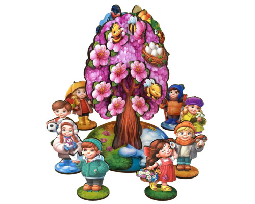 Детская настольная игра "Времена года абрикоса" (ПСД295) PSD295 деревянная