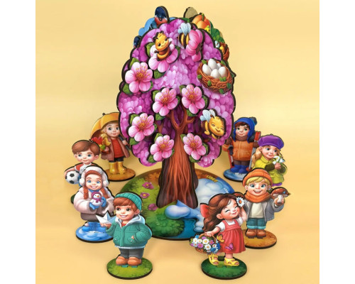 Детская настольная игра "Времена года абрикоса" (ПСД295) PSD295 деревянная