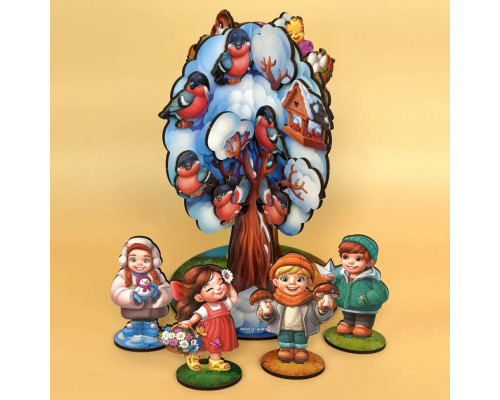 Детская настольная игра "Времена года абрикоса" (ПСД295) PSD295 деревянная