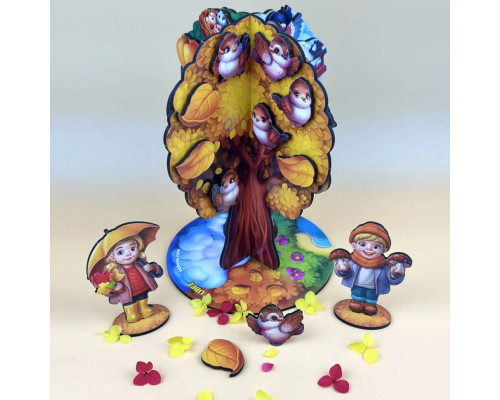 Детская настольная игра "Времена года абрикоса" (ПСД295) PSD295 деревянная