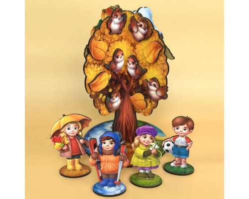 Детская настольная игра "Времена года абрикоса" (ПСД295) PSD295 деревянная