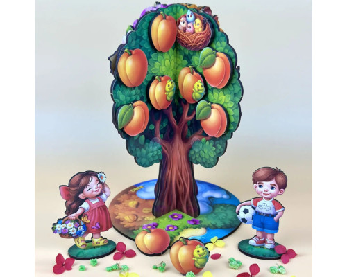 Детская настольная игра "Времена года абрикоса" (ПСД295) PSD295 деревянная