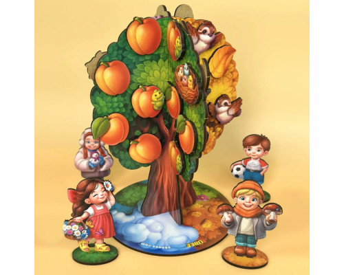 Детская настольная игра "Времена года абрикоса" (ПСД295) PSD295 деревянная