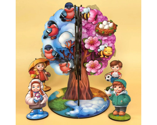 Детская настольная игра "Времена года абрикоса" (ПСД295) PSD295 деревянная