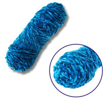Пряжа плюшевая синель PP112, 100 грамм, 100% полиэстер, сапфировый синий