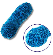 Пряжа плюшева синель PP112, 100 грам, 100% поліестер, сапфіровий синій