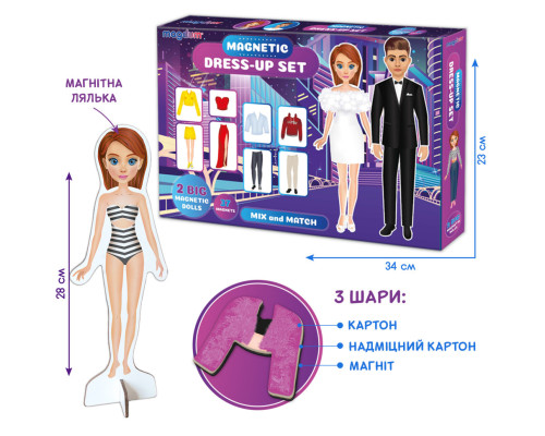 Настільна магнітна гра "Magnetic dolls" ML4032-09 EN 2 магнітні ляльки та 37 магнітів