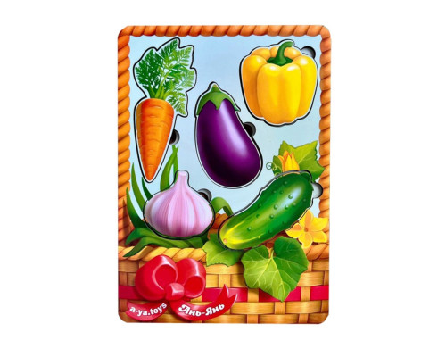 Настольная развивающая игра "Корзина с овощами-1" Ubumblebees (ПСФ042) PSF042 сортер-вкладыш