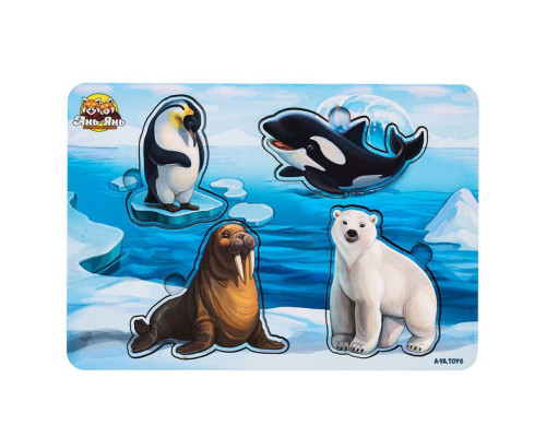 Деревянный пазл-вкладыш "Арктика" Ubumblebees (ПСД102) PSD102 мама и малыш