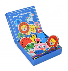 Дитяча дерев'яна іграшка-шнурівка "Тварини" MD 1985 (Blue)