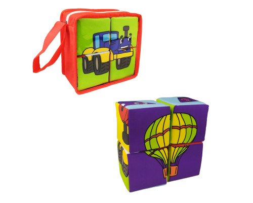 Набор мягконабивных кубиков "Конструктор Транспорт" МС 090501-01