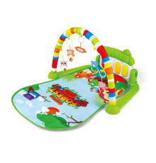 Дитячий розвиваючий килимок 973, 72х47 см, дуга, підвіски 5 штук, брязкальце