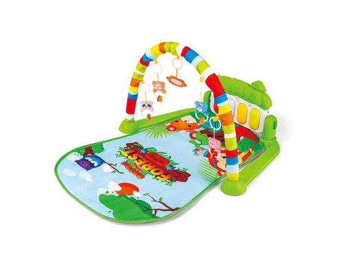 Дитячий розвиваючий килимок 973, 72х47 см, дуга, підвіски 5 штук, брязкальце
