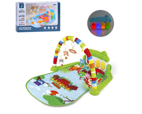 Дитячий розвиваючий килимок 973, 72х47 см, дуга, підвіски 5 штук, брязкальце