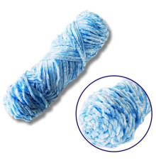 Пряжа плюшева синель PP111, 100 грам, 100% поліестер, світло-блакитний