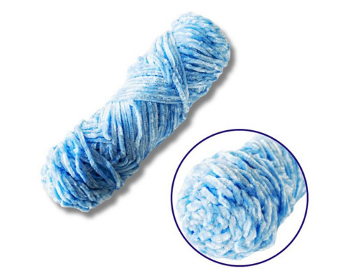 Пряжа плюшева синель PP111, 100 грам, 100% поліестер, світло-блакитний