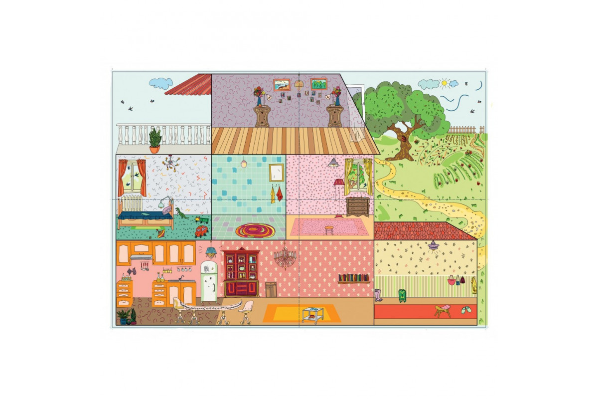 Дитяча гра з багаторазовими наклейками "Ляльковий будиночок" KP-003 укр. мовою