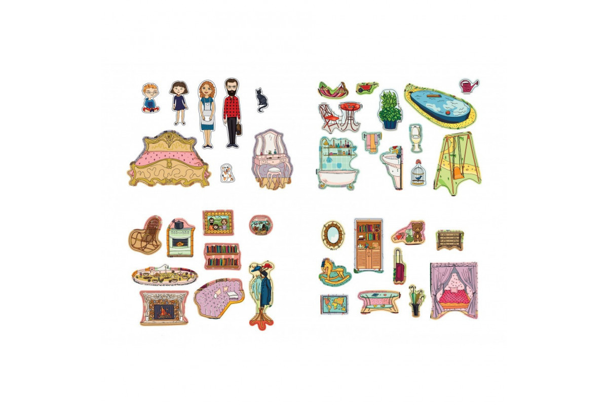 Дитяча гра з багаторазовими наклейками "Ляльковий будиночок" KP-003 укр. мовою