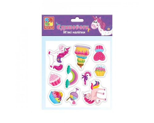 Набор мягких наклеек "Единороги" Vladi Toys VT4210-04 (укр)