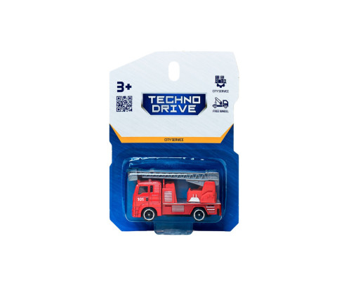 Детская автомодель "Пожарная машина" TechnoDrive 250421CG-6, масштаб 1:64