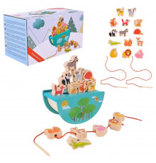 Дерев'яна іграшка Балансир-шнурівка 2 в 1 C9406