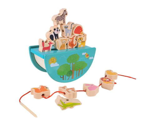 Деревянная игрушка Балансир-шнуровка 2 в 1 C9406