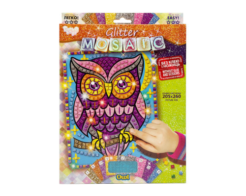 Креативна творчість "Блискуча мозаїка: Owl" БМ-02-08, 20.6х26 см