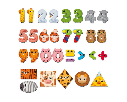 Дитяча розвиваюча магнітна гра "Диво-математика. Цифри та фігури" VT5411-19 31 магнит