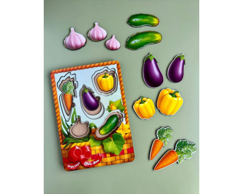 Настольная развивающая игра "Корзина с овощами-2" Ubumblebees (ПСФ043) PSF043 сортер-вкладыш
