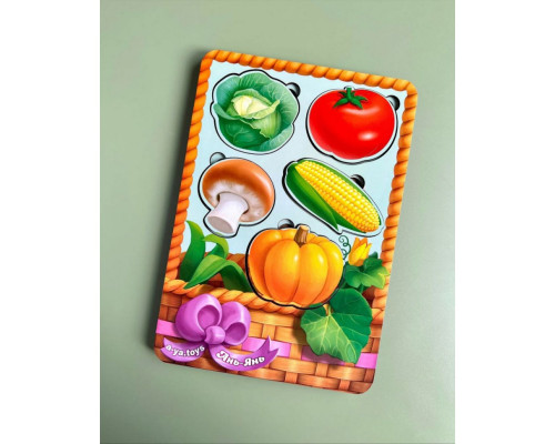 Настольная развивающая игра "Корзина с овощами-2" Ubumblebees (ПСФ043) PSF043 сортер-вкладыш