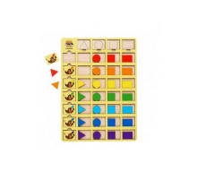 Дерев'яний пазл-вкладиш "Бобри-маляри – 2" Ubumblebees (ПСД104) PSD104 геометричні фігури