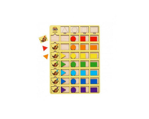 Деревянный пазл-вкладыш "Бобры-маляры – 2" Ubumblebees (ПСД104) PSD104 геометрические фигуры