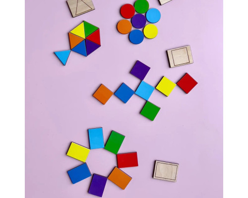 Деревянный пазл-вкладыш "Бобры-маляры – 2" Ubumblebees (ПСД104) PSD104 геометрические фигуры